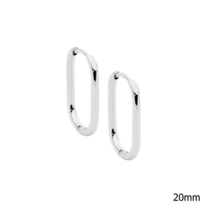 Stainless steel 20mm oval hoop earrings SE254S
