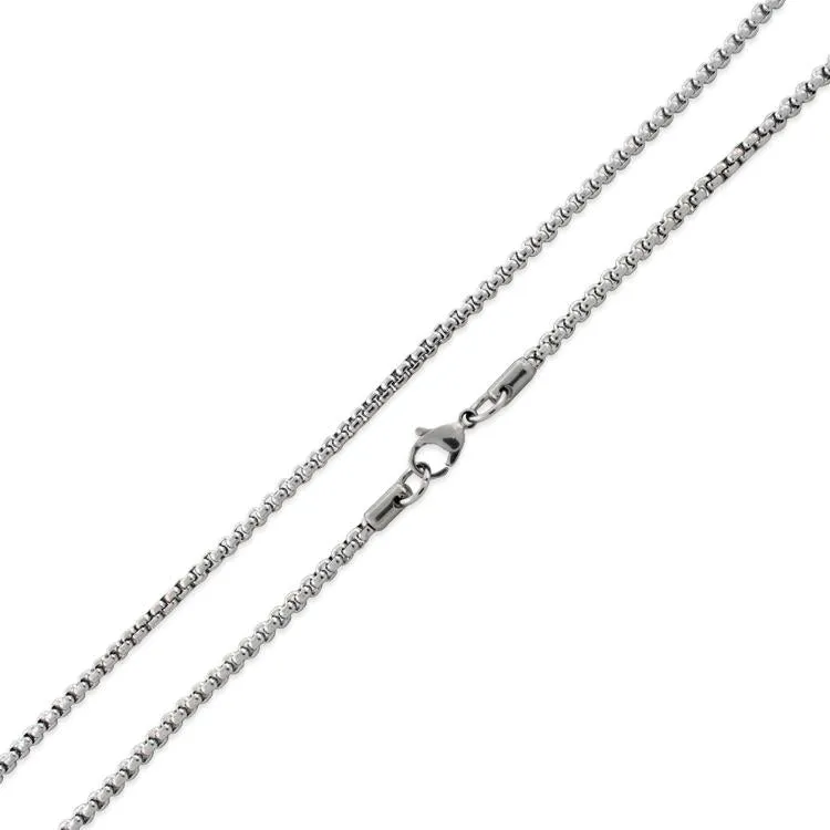 Stainless Steel 22" Round Box Chain Necklace 3.0 MM