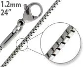 Stainless Steel 24" Box Chain Necklace 1.2 MM