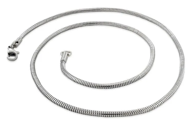 Stainless Steel 24" Snake Chain Necklace 2.4 MM