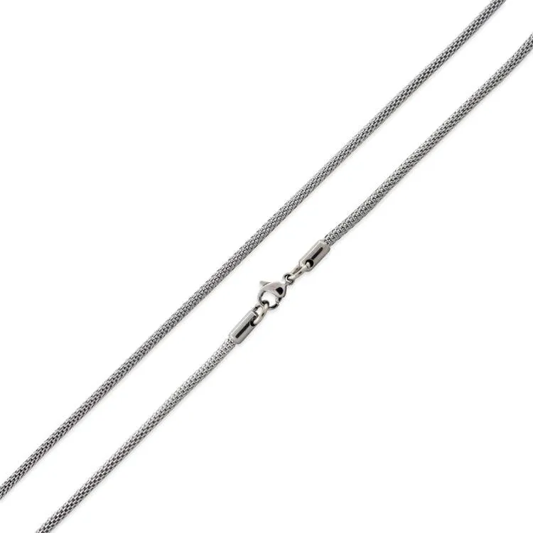 Stainless Steel 24" Snake Skin Mesh Chain Necklace 2.4 MM