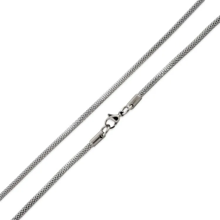 Stainless Steel 24" Snake Skin Mesh Chain Necklace 3.2 MM