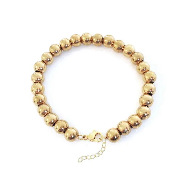 Stainless Steel Gold Bead Bracelet