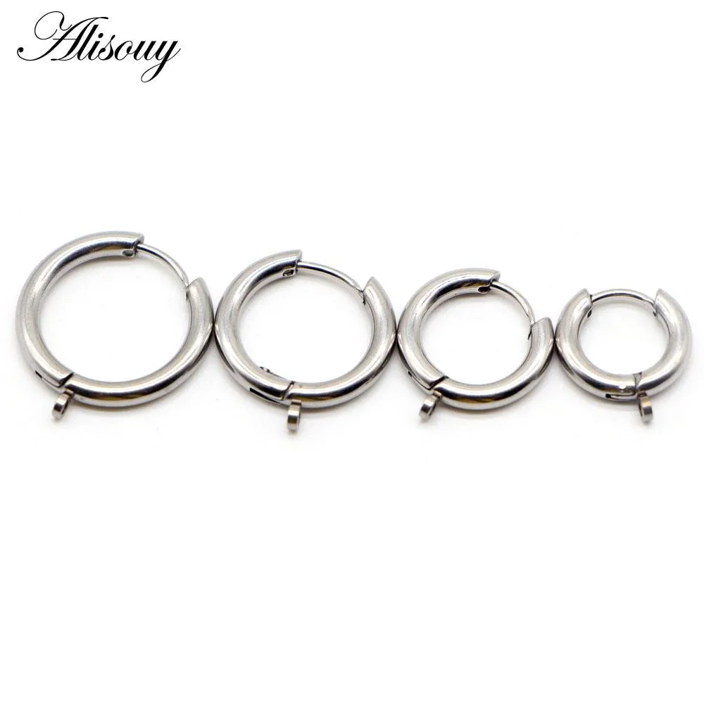 Stainless Steel Round Hoop Earrings