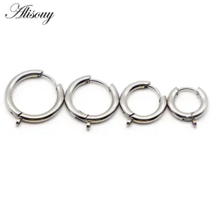 Stainless Steel Round Hoop Earrings