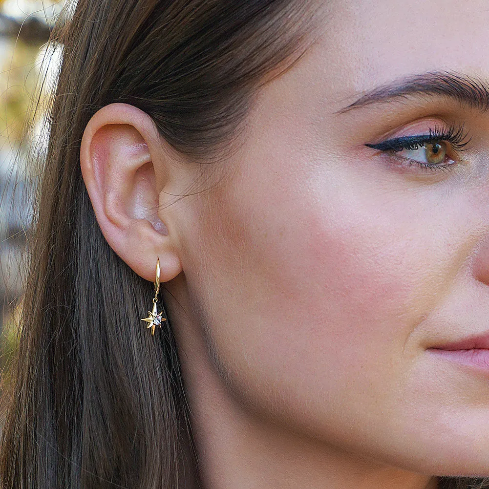 Starburst Dangle Hoop Earrings