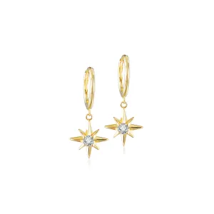 Starburst Dangle Hoop Earrings