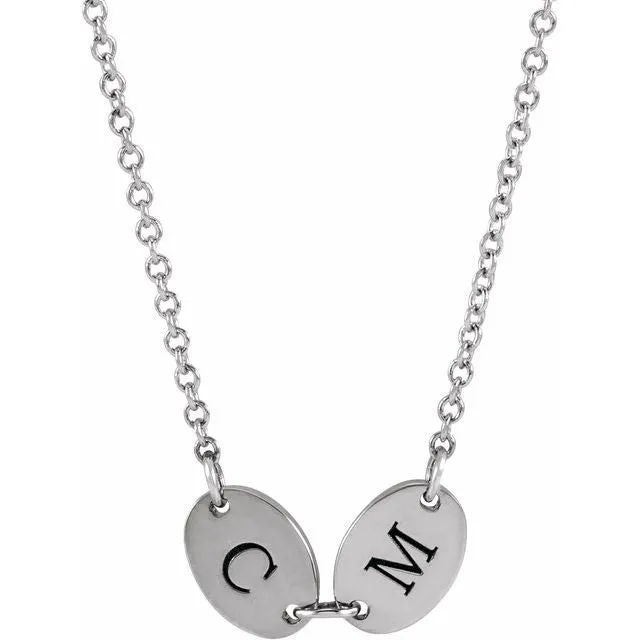 Sterling Silver 2-Disc Engravable Family Disc 18" Necklace