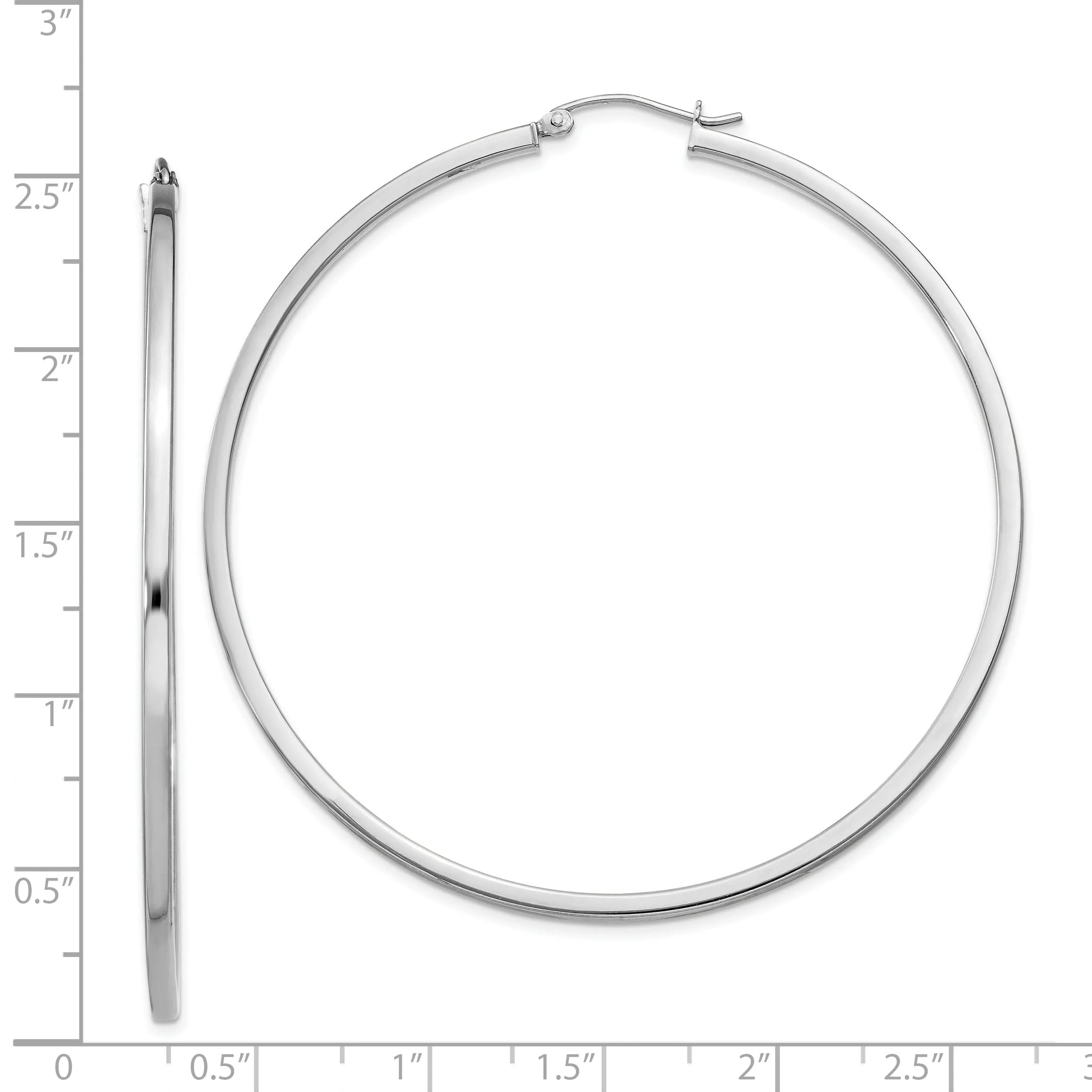 Sterling Silver 2MM Square Tube Hoop Earrings