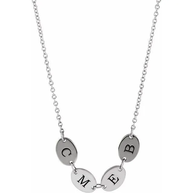 Sterling Silver 4-Disc Engravable Family Disc 18" Necklace