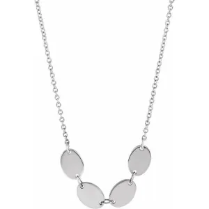 Sterling Silver 4-Disc Engravable Family Disc 18" Necklace