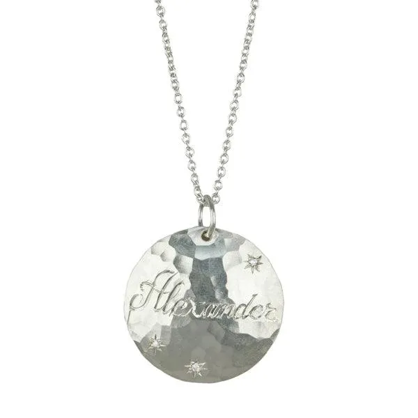 Sterling Silver and Diamond "Alexander" Customizable Pendant Necklace