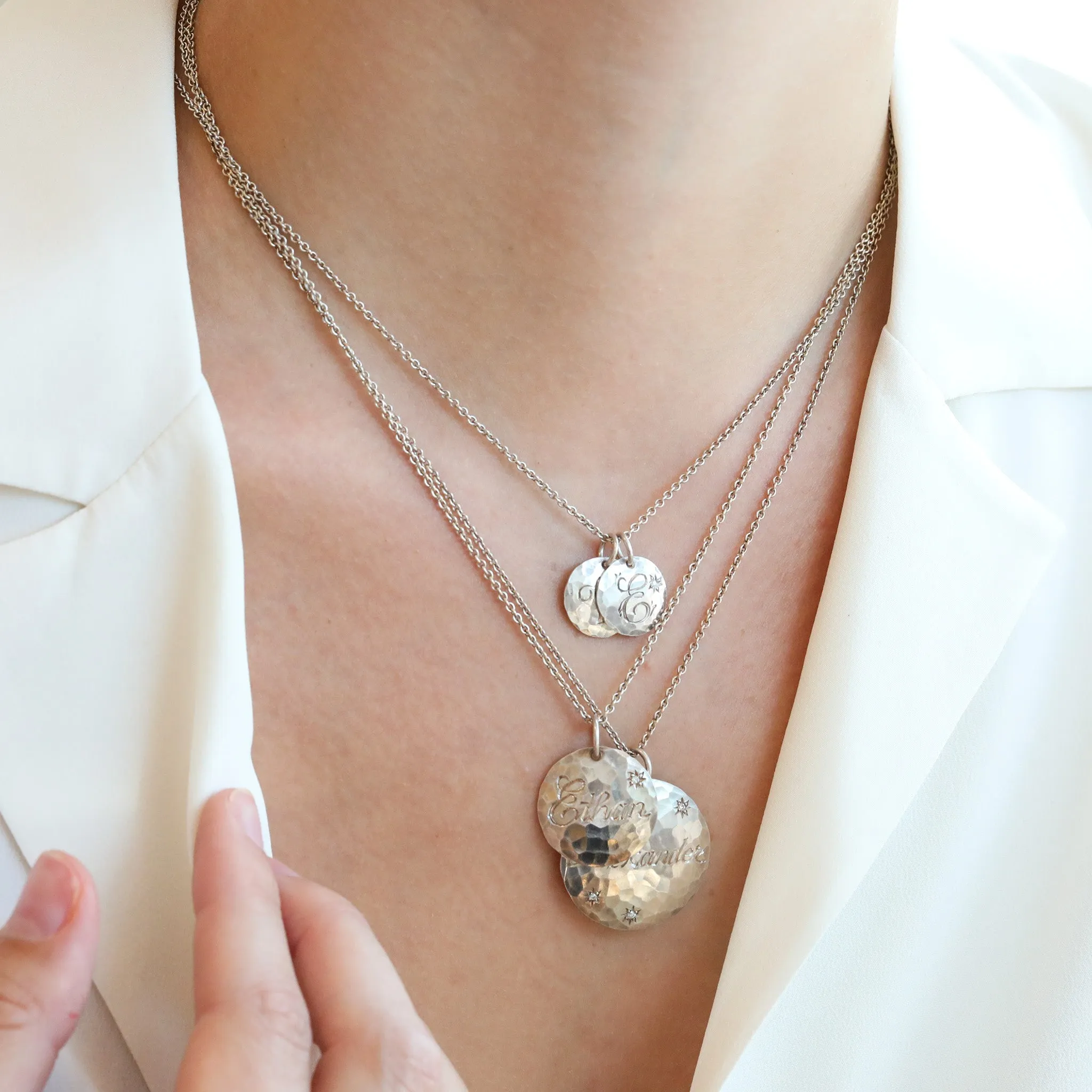 Sterling Silver and Diamond "Alexander" Customizable Pendant Necklace