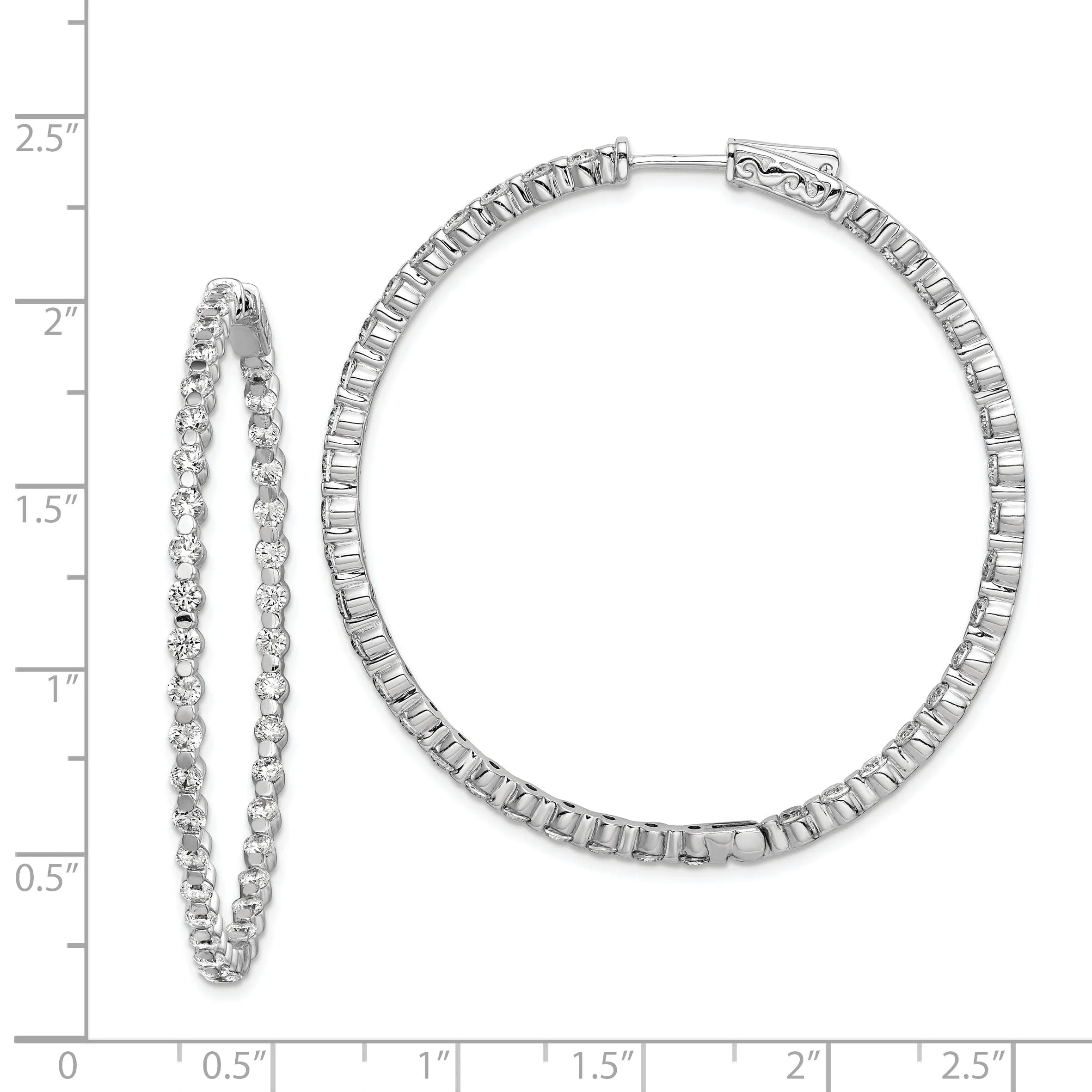 Sterling Silver CZ Hoop Earrings