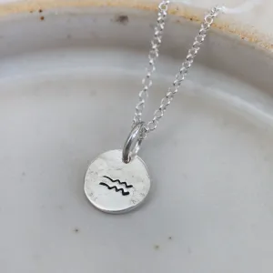 Sterling Silver Dinky Zodiac Star Sign Pendant