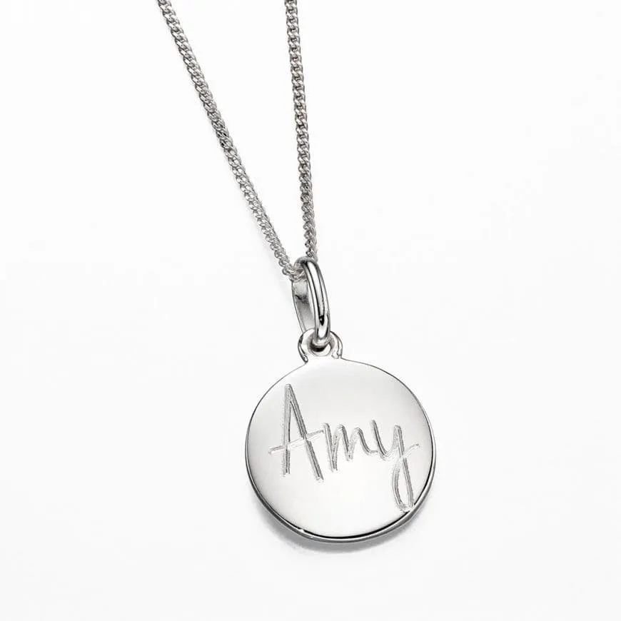 Sterling Silver Disc Necklace