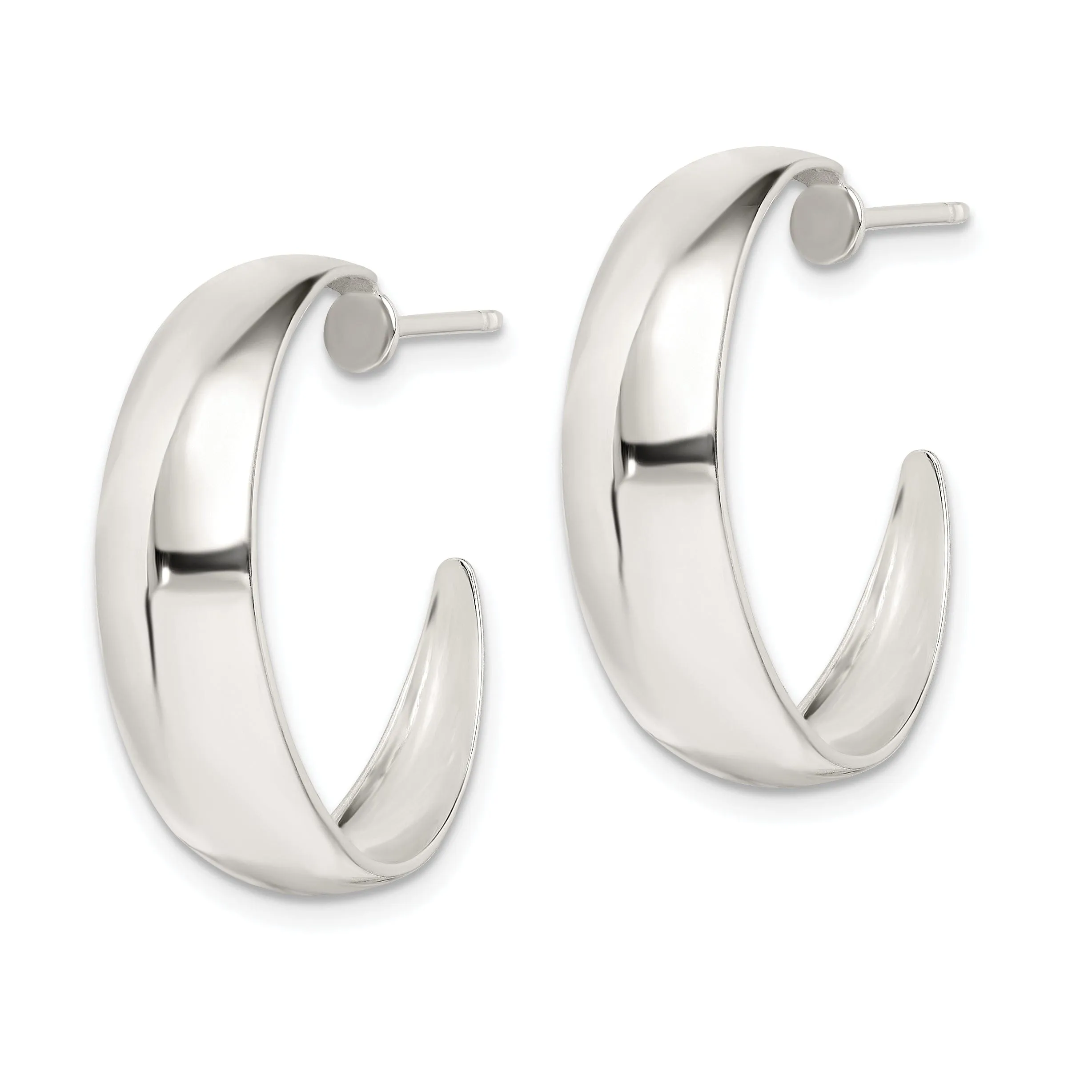 Sterling Silver Fancy Hoop Earrings