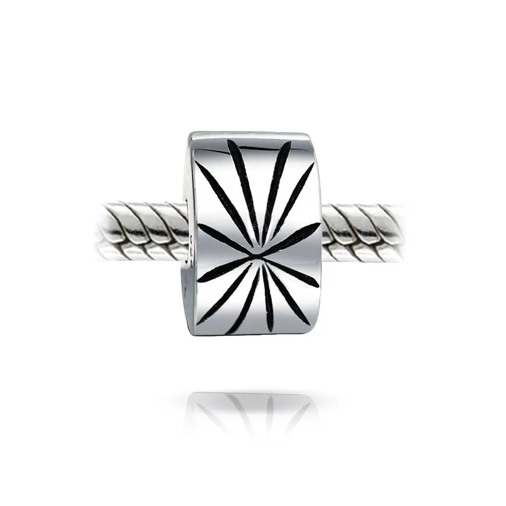 Sterling Silver Geometric Clasp Spacer Charm for European Bracelets