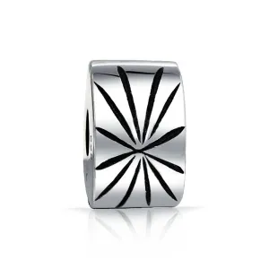 Sterling Silver Geometric Clasp Spacer Charm for European Bracelets