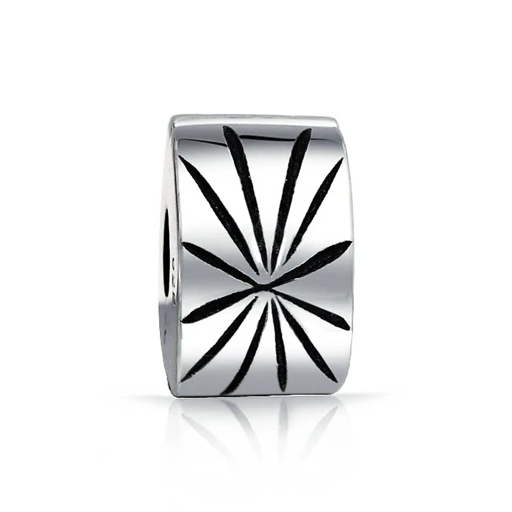 Sterling Silver Geometric Clasp Spacer Charm for European Bracelets