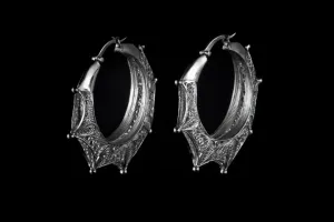 Sterling Silver Handcrafted Filagree Magali Big Hoop Earrings