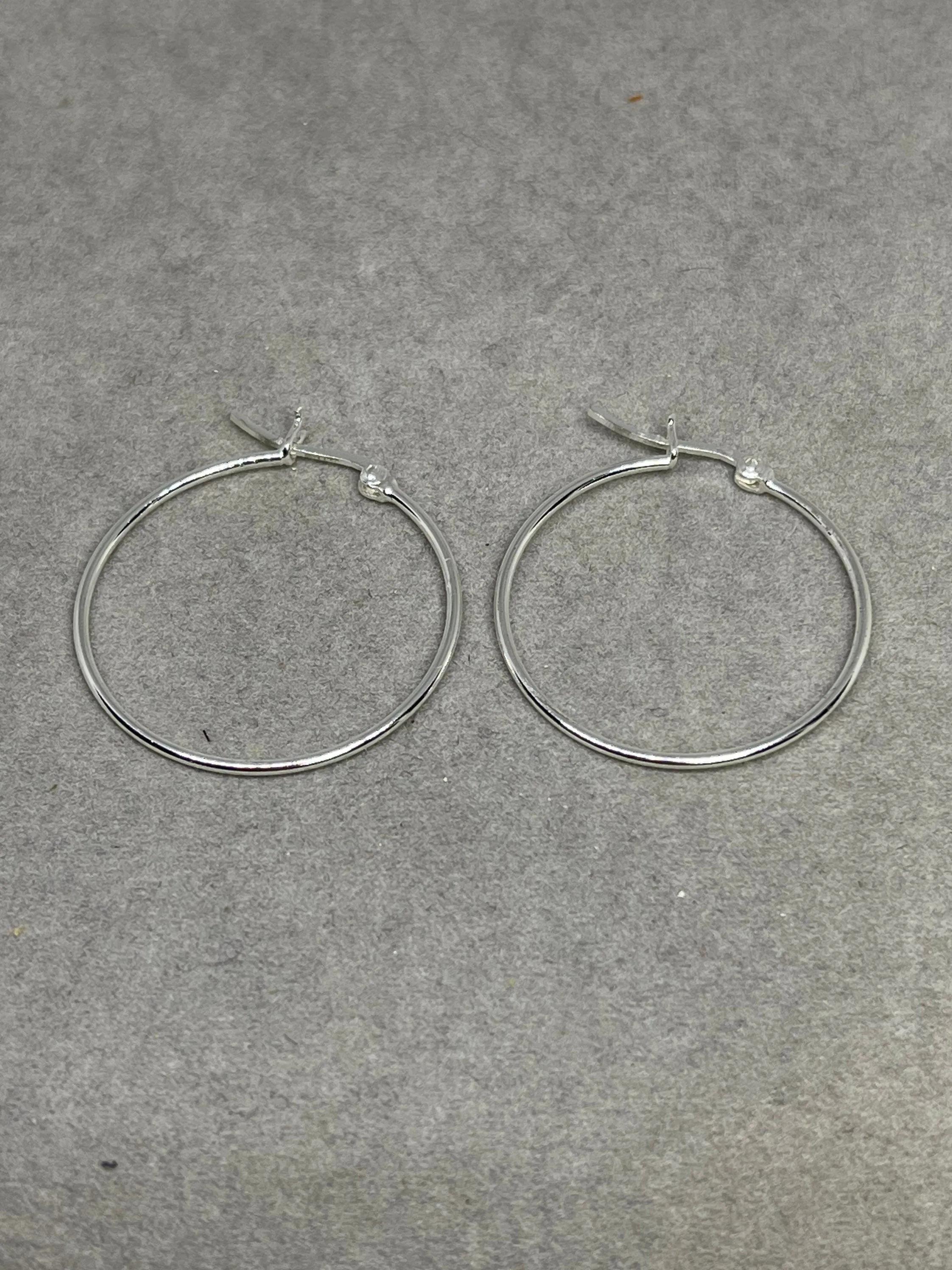 Sterling Silver Hoop Earrings 30 MM