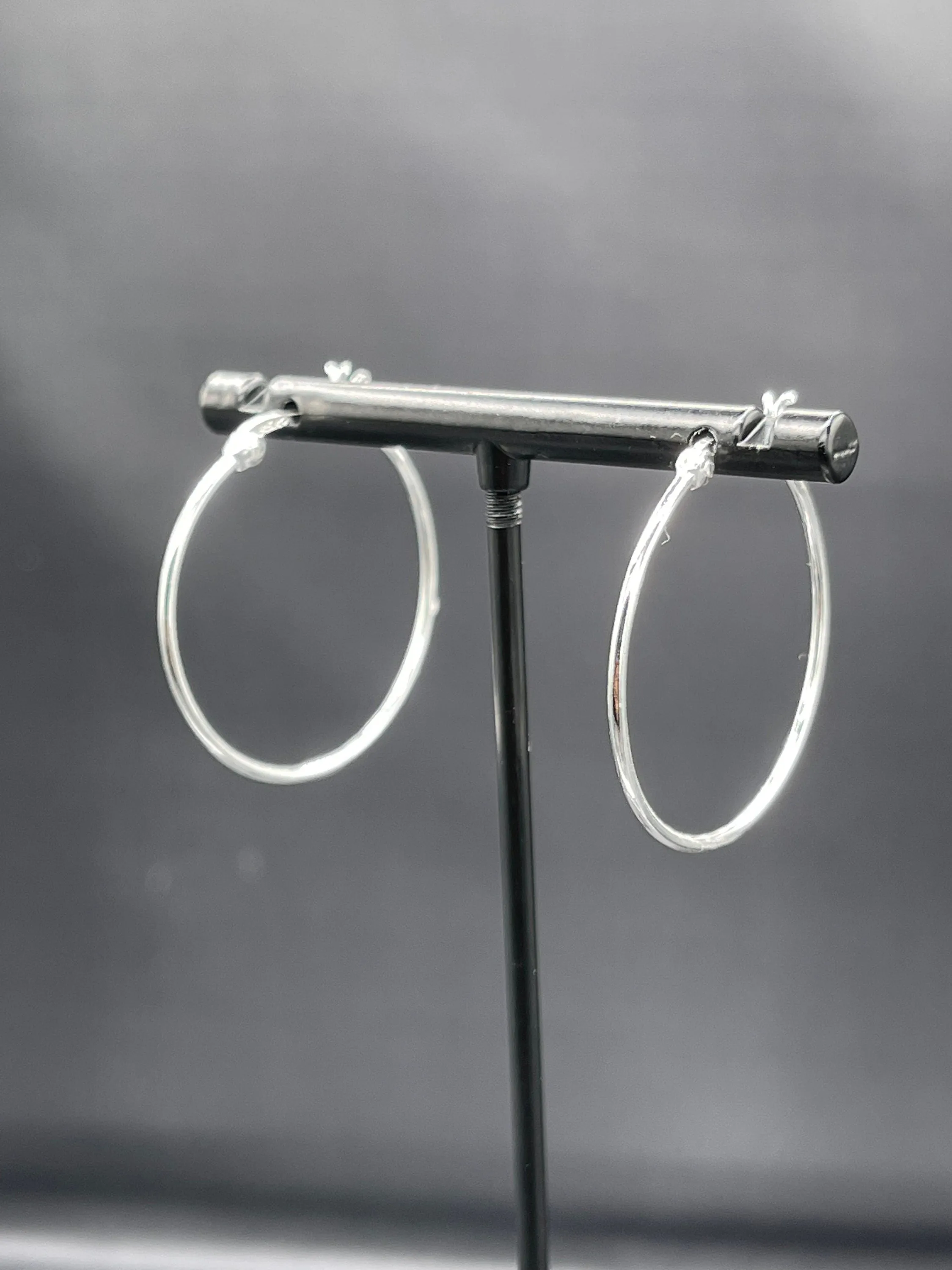 Sterling Silver Hoop Earrings 30 MM