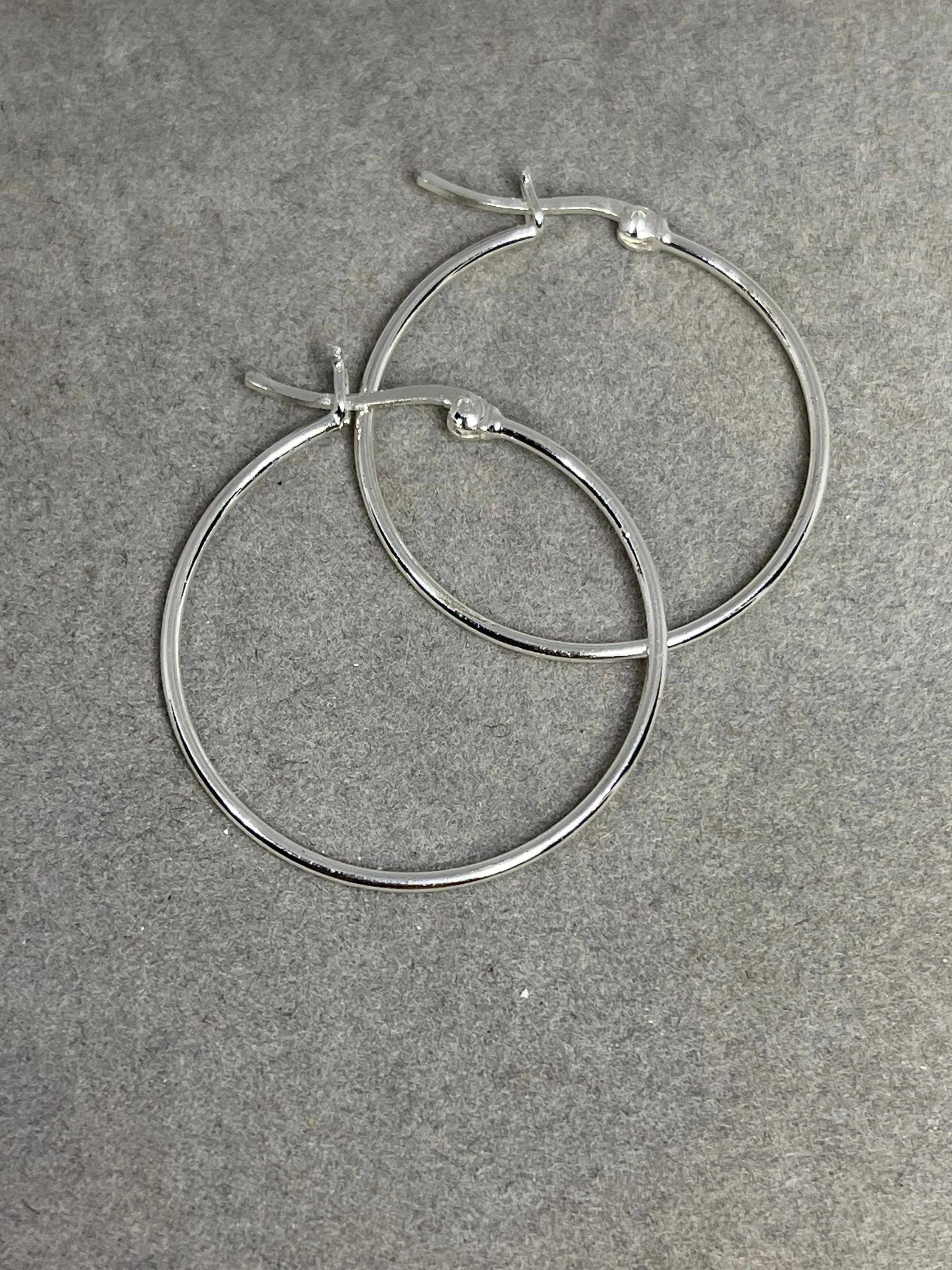 Sterling Silver Hoop Earrings 30 MM