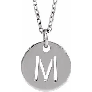 Sterling Silver Initial M 16-18" Necklace