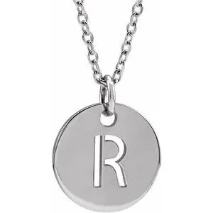 Sterling Silver Initial R 16-18" Necklace