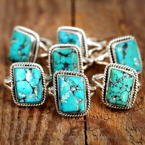 Sterling Silver Natural Raw Turquoise Ring