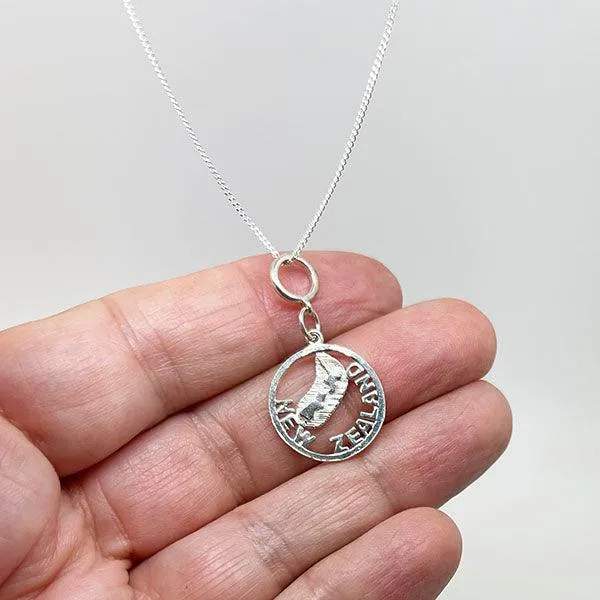 Sterling Silver NZ Map Charm or Necklace