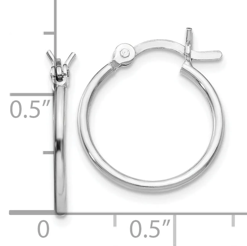 Sterling Silver Polished Hinged Hoop Earrings