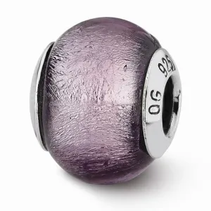 Sterling Silver Reflections Lavender Italian Murano Bead