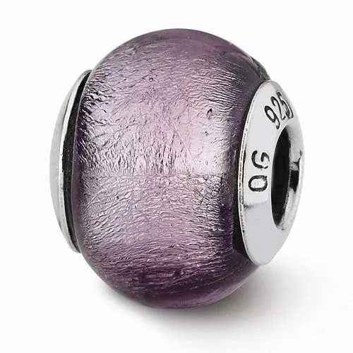 Sterling Silver Reflections Lavender Italian Murano Bead