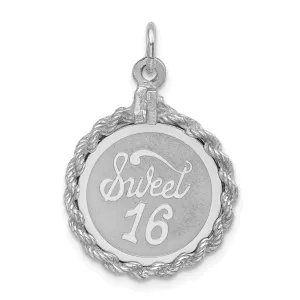 Sterling Silver Sweet Sixteen Disc Pendant