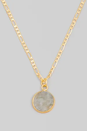 Stone Disc Pendant Necklace