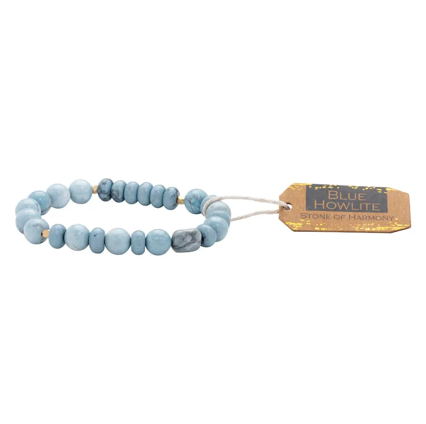 Stone Stack Bracelet Blue Howlite - Stone of Harmony