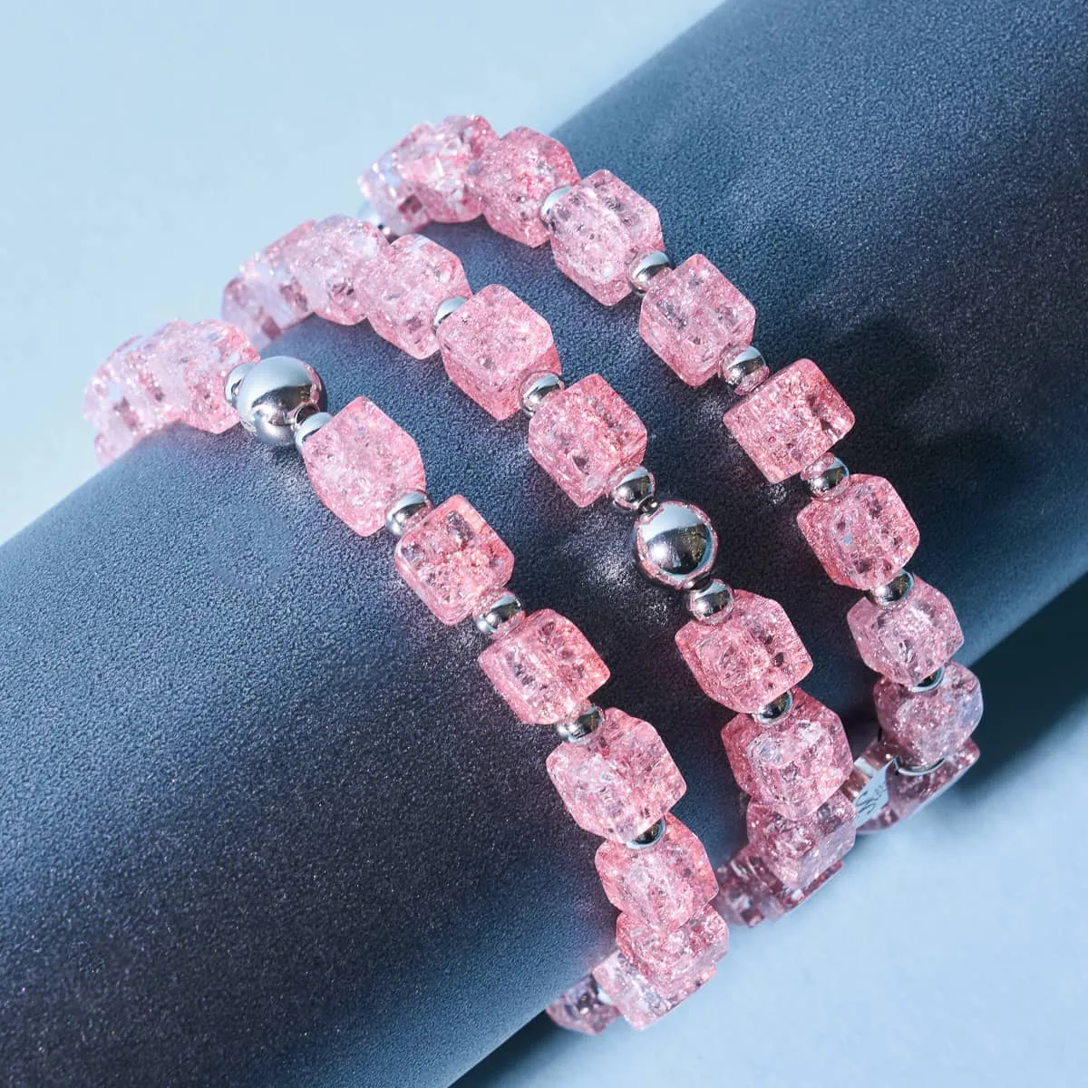 Strawberry Slush | Glitter Glass | Sugar Cube Bracelet