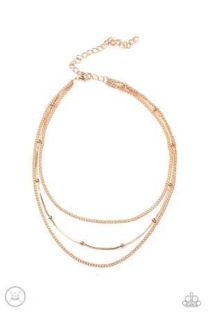 Subtly Stunning - Gold Choker Necklace
