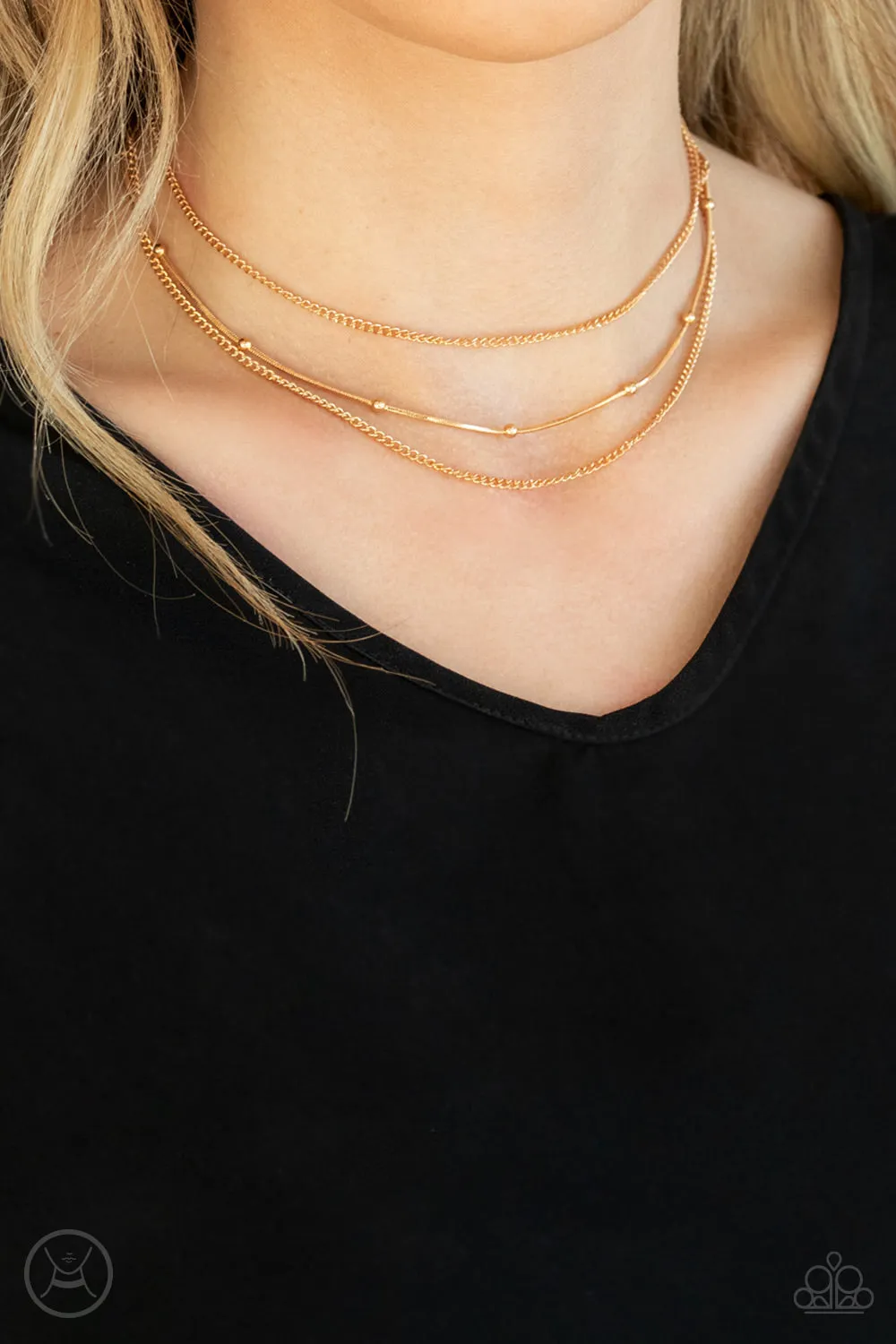 Subtly Stunning - Gold Choker Necklace