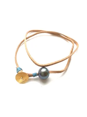 Suede Pearl Necklace