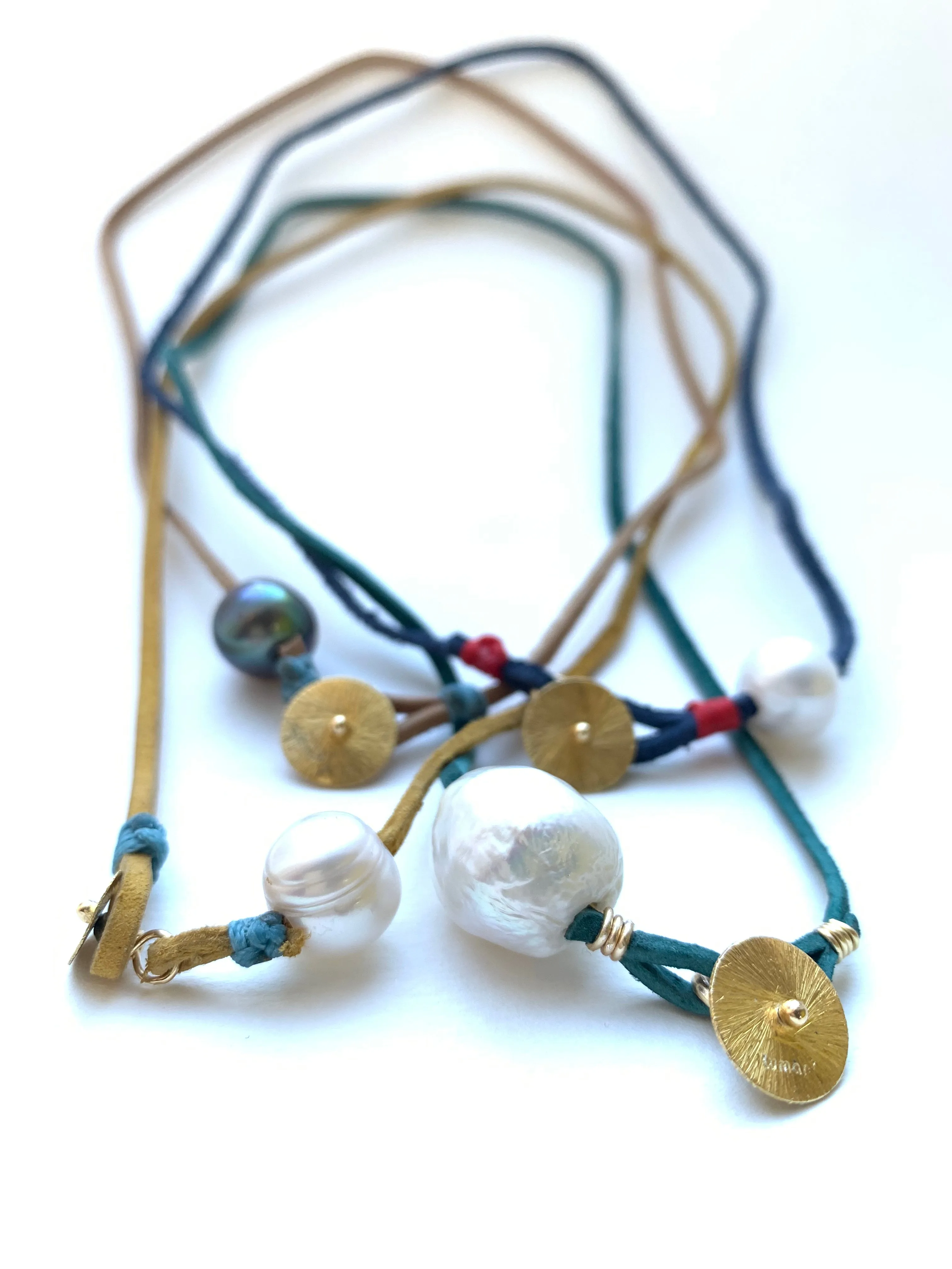 Suede Pearl Necklace