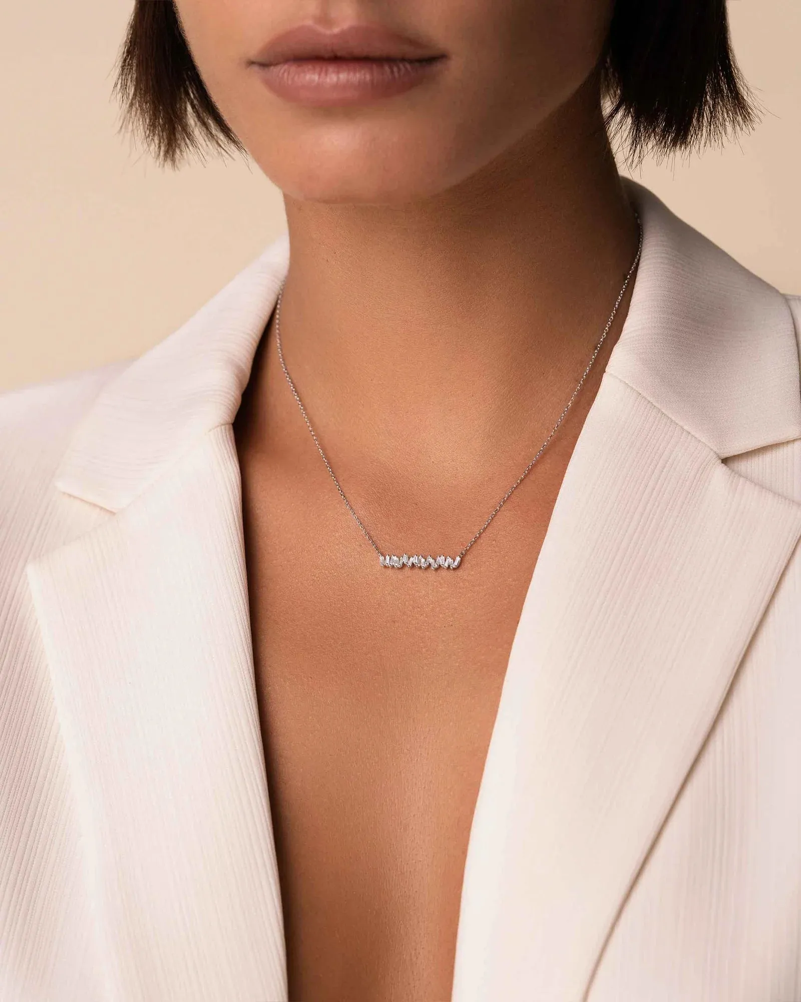 Suzanne Kalan Fireworks Classic Diamond Bar Necklace