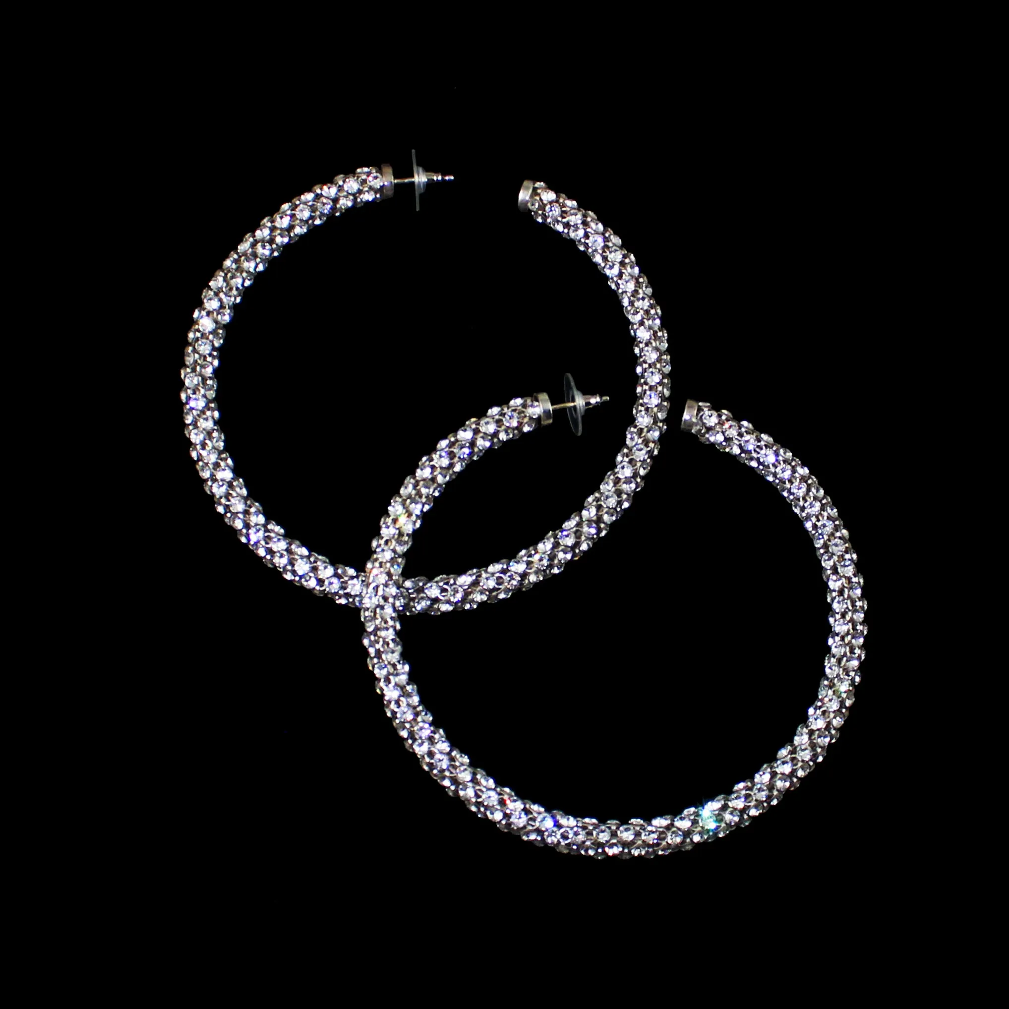 Swarovski Crystal Mesh Hoop Earrings