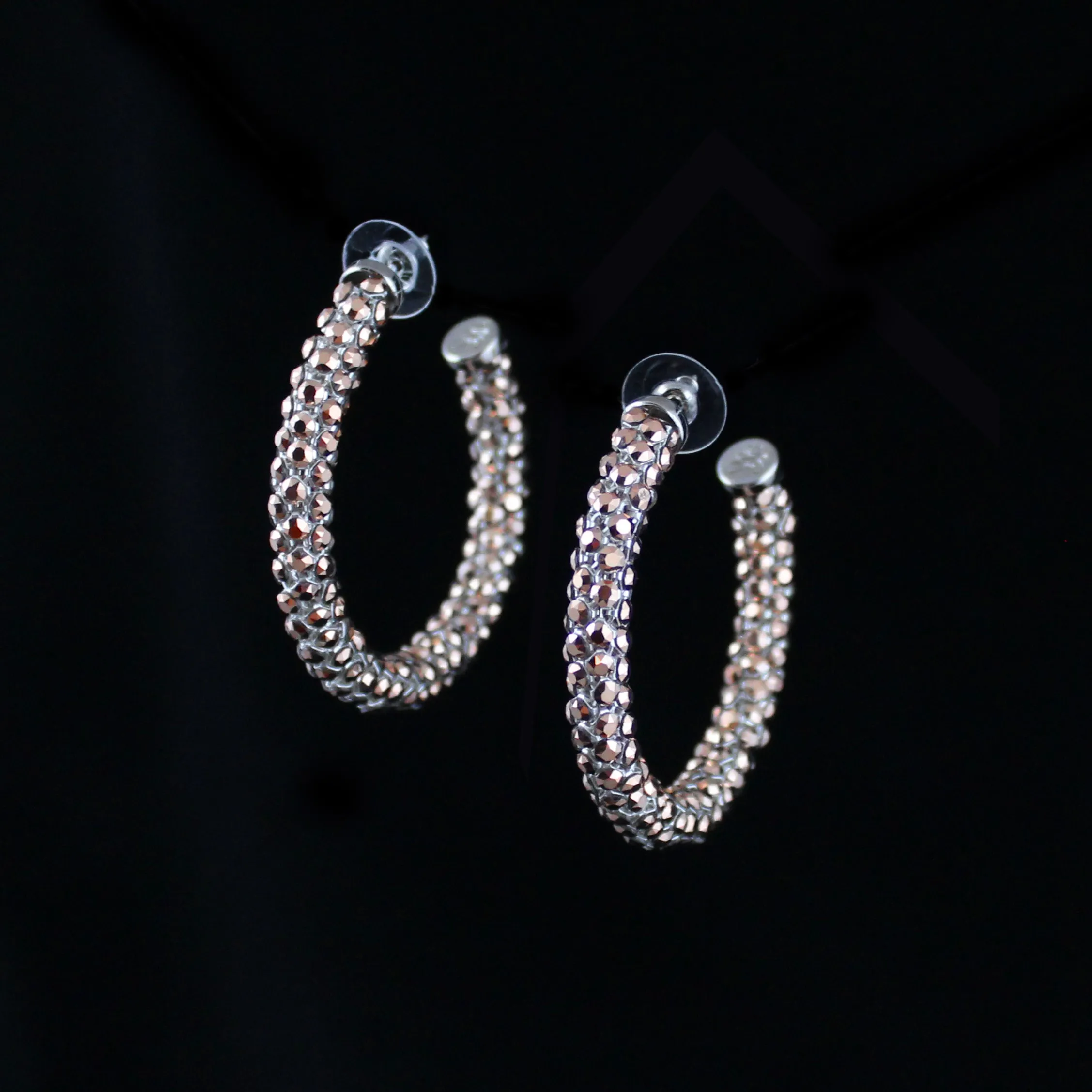 Swarovski Crystal Mesh Hoop Earrings