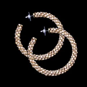 Swarovski Crystal Mesh Hoop Earrings