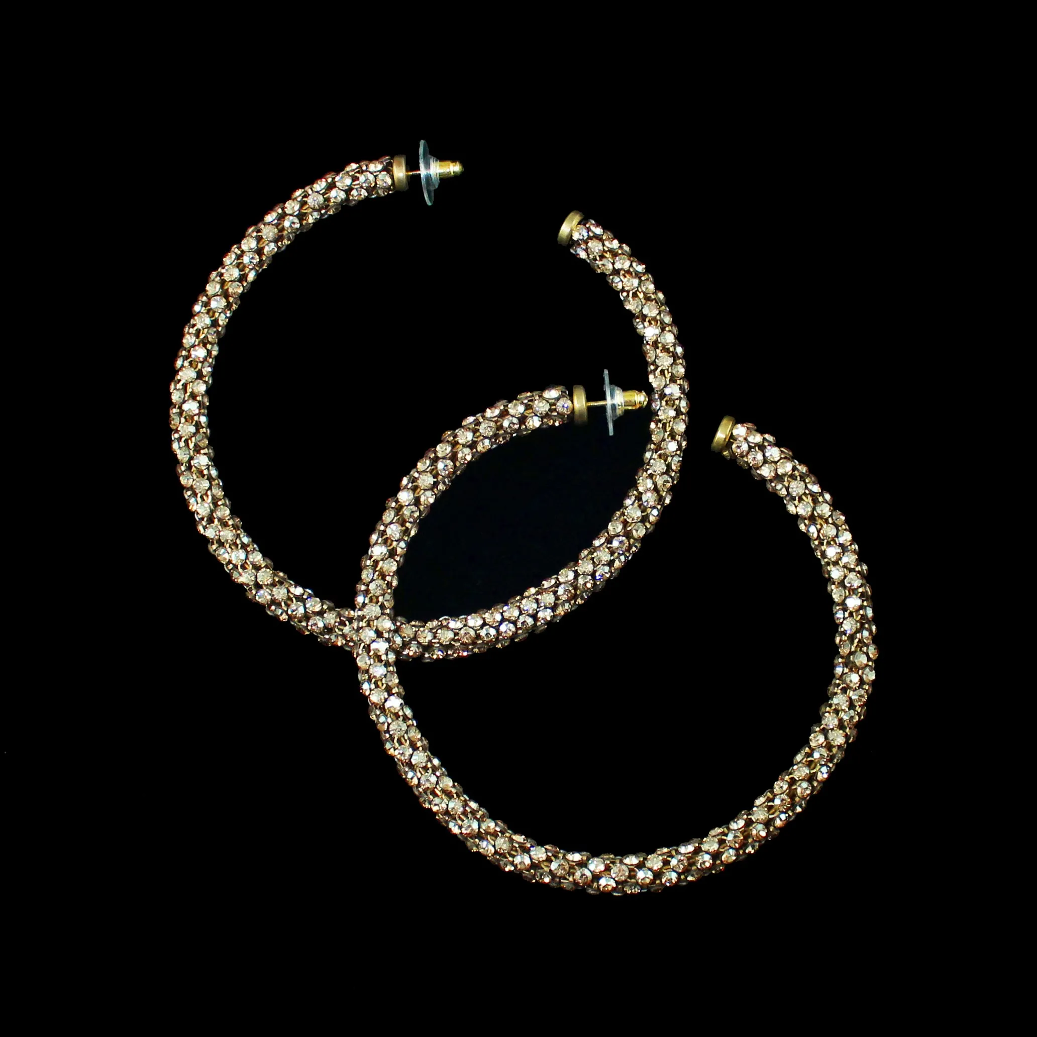 Swarovski Crystal Mesh Hoop Earrings