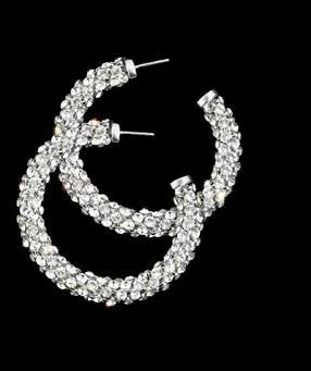 Swarovski Crystal Mesh Hoop Earrings