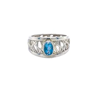Swiss Blue Topaz Petite Connection Ring
